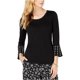 thumbnail image 2 of Blusa con mangas de flores Michael Kors Mujer Negro Grande Pull-over, 2 of 2