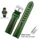thumbnail image 3 of Correa de reloj de cuero verde para hombre y mujer, 18 mm, 20 mm y 22 mm, para Seiko Green Water Ghost Pin o hebilla de mariposa, 3 of 5