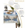 thumbnail image 2 of Watercolor Summer Beach Table Cloth 60x84 Inch Rectangle, Sun Umbrella Beach Chair Waterproof Tablecloth Washable Table Cover for Party Picnic Dinner Decor, 2 of 9