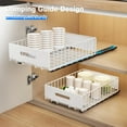 thumbnail image 3 of 2 Pack Pull Out Cabinet Organizer, Slide Out Cabinet Drawers Peel and Stick Pull Out Drawers Heavy Duty Pull Out Shelf for Kitchen, Cupboard, Pantry, Bathroom (16.5" D*11.8" W*3.94" H-White), 3 of 14