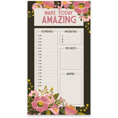 Primitives by Kathy Make Today Amazing Daily Planner Large Notepad | To-Do, Priorities, Schedule, Notes | 5.25" x 9.50"
