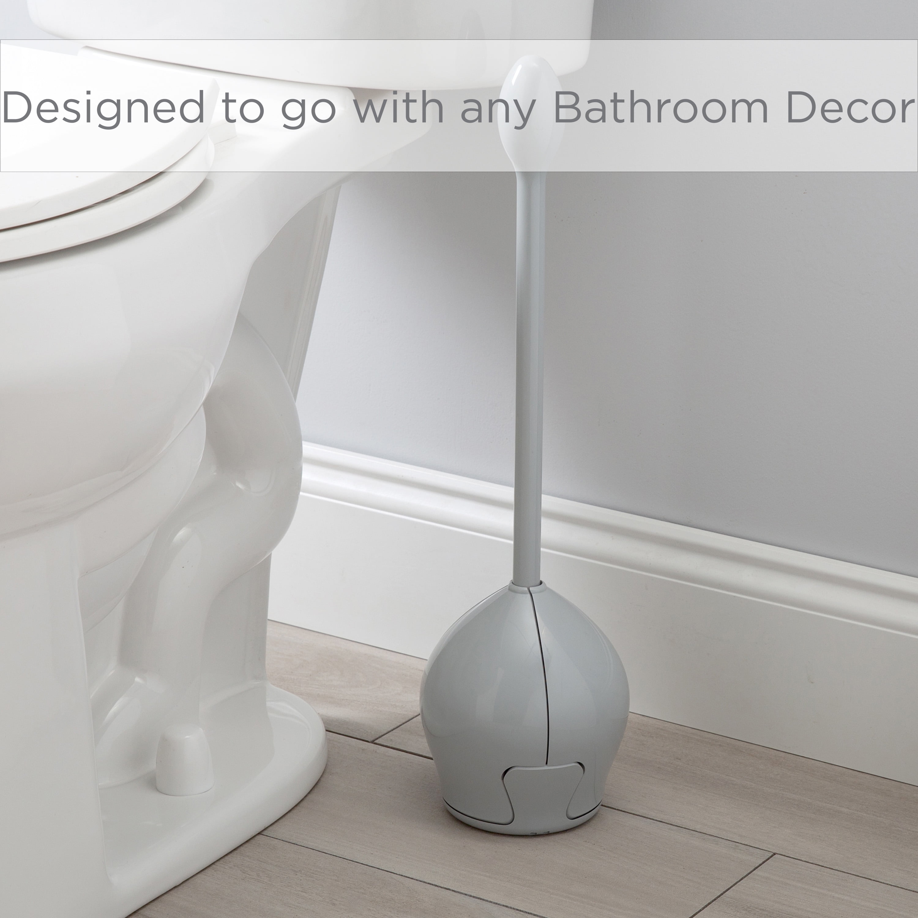 Bath Bliss Firm Grip Tulip Toilet Bowl Brush in Gray