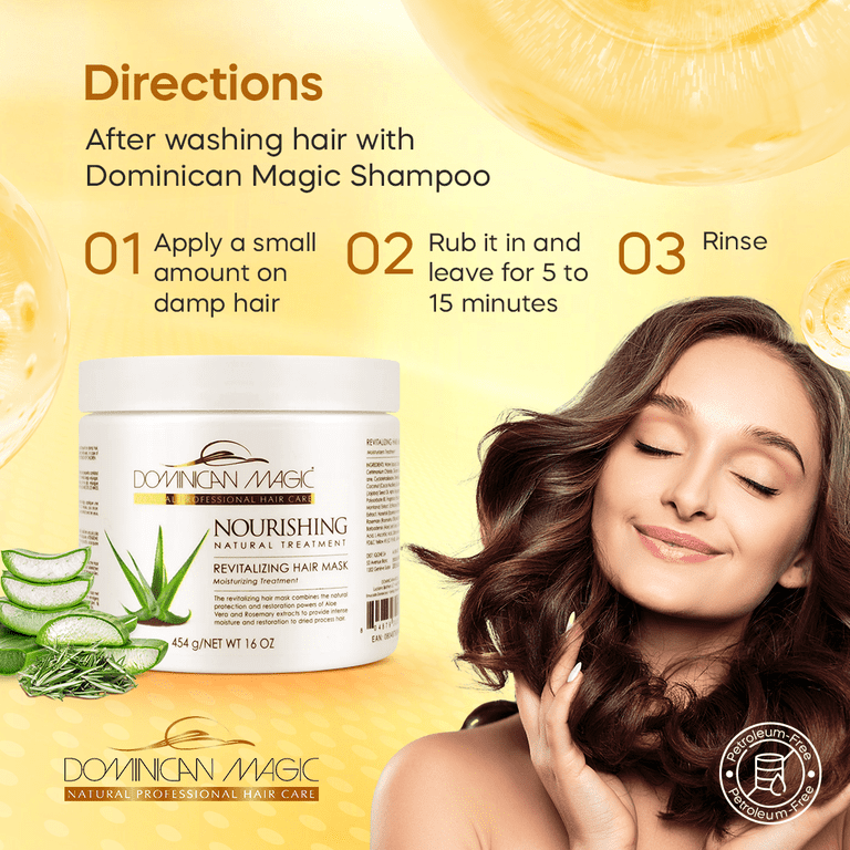 DOMINICAN MAGIC Nourishing Revitalizing Hair Mask with Aloe Vera, Hair  Treatment, Deep Repair & Revitalize for Dry, Damaged Hair, All Hair Types