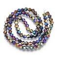 thumbnail image 2 of Electroplate Glass Bead Strands Rainbow Plated Faceted Bicone Multi-color Plated 4x4.5mm Hole: 1mm about 82~85pcs/strand 30.5~31cm, 2 of 3
