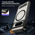 thumbnail image 7 of for Google Pixel 8 Pro Case,[Built-in Invisible Kickstand],Compatible with MagSafe,Military-Grade Drop Protection Double Layer Shockproof Slim Translucent Matte Phone Case,Black+Clear, 7 of 7