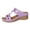 Purple, variant on Womens Wedge Sandals Fashion Platform Heels Open Toe Splice Leather T-Strap Summer Slides Comfy Arch Support Slip on Wedges Purple Size 8.5
