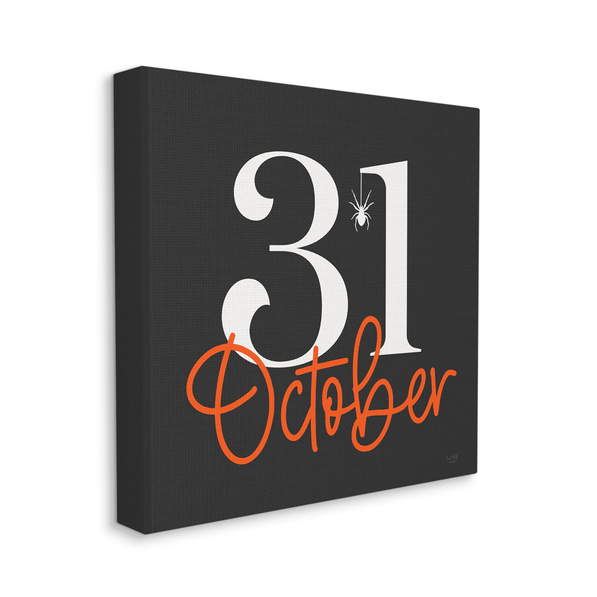 Stupell Industries 31 October Halloween Date Holiday Painting Gallery Wrapped Canvas Print Wall Art, 30 x 30