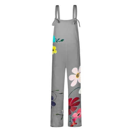 

Quealent Jumpsuits For Women Dressy Jumpsuit Women Loose Dungarees Baggy Playsuit Casual Plus Romper Overalls Size Women s Gray L