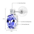 thumbnail image 5 of Gem Stone King 14k White Gold Blue Tanzanite and White Topaz Earrings for Women (2.48Cttw, GemstoneDecember Birthstone, Oval 8X6MM, Round 2.5MM), 5 of 5