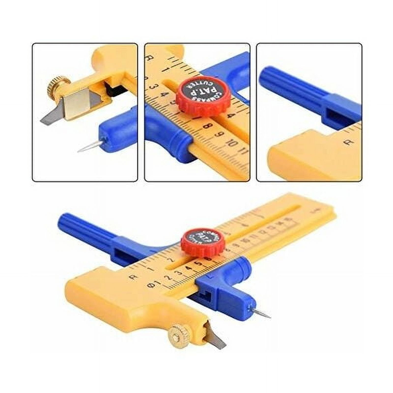 Precision Compass Circle Cutter, Lightweight Portable Design For Clean Circles, Adjustable Cutting Diameter Offers Versatile Application, Safe Blade Cover Ensures Safe Usage For
