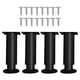 thumbnail image 2 of Patas de muebles ajustables en altura de 4 piezas, pata de soporte de cama, resistente, versátil, de metal, reemplazo para sofá, mesa., 2 of 8