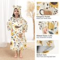 thumbnail image 3 of FORMRS Wearable Blanket Hoodie with Sleeves for Kids Cozy Flannel Sweatshirt, Beige Birds Floral, 3 of 7