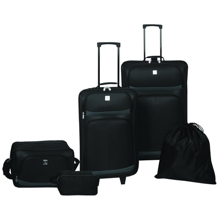 Protege 5 Piece Luggage Set, Black