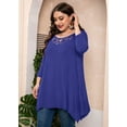 thumbnail image 5 of SHOWMALL Plus Size Shirt for Women 3/4 Sleeve Royal Blue 3X Blouse Swing Tunic Top Lace Crewneck Maternity Loose Fitting Clothes&nbsp;, 5 of 7