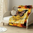 thumbnail image 2 of ARISTURING Sunflower Butterfly Gifts Blanket, Double Sided Print Throw Soft Warm Lightweight Blanket for Women Birthday Christmas, Home Living Room Decor Black, 2 of 6