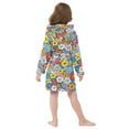 thumbnail image 4 of FORMRS Niños Bathrobe Unisex Hooded Robe Soft Plush Pajamas Sleepwear, Size 2-3T, Floral Fiesta, 4 of 7