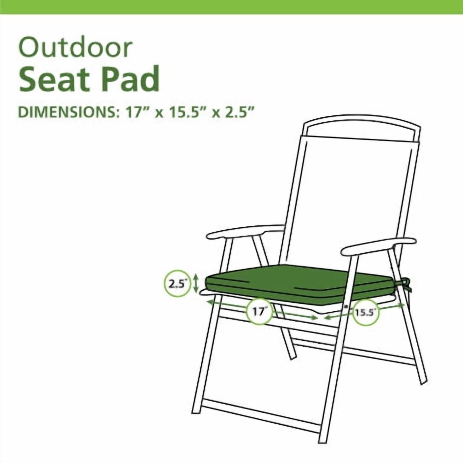 Mainstays 15.5" D x 17" W Black & White Lattice Rectangle Outdoor Seat Pad (1 Pack)
