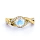 thumbnail image 3 of JeenMata Anillo de Compromiso con Diseño Único de Infinito de Piedra Lunar y Moissanita de Corte Redondo de 1,5 Quilates en Oro Amarillo de 18 K sobre Plata, 3 of 6