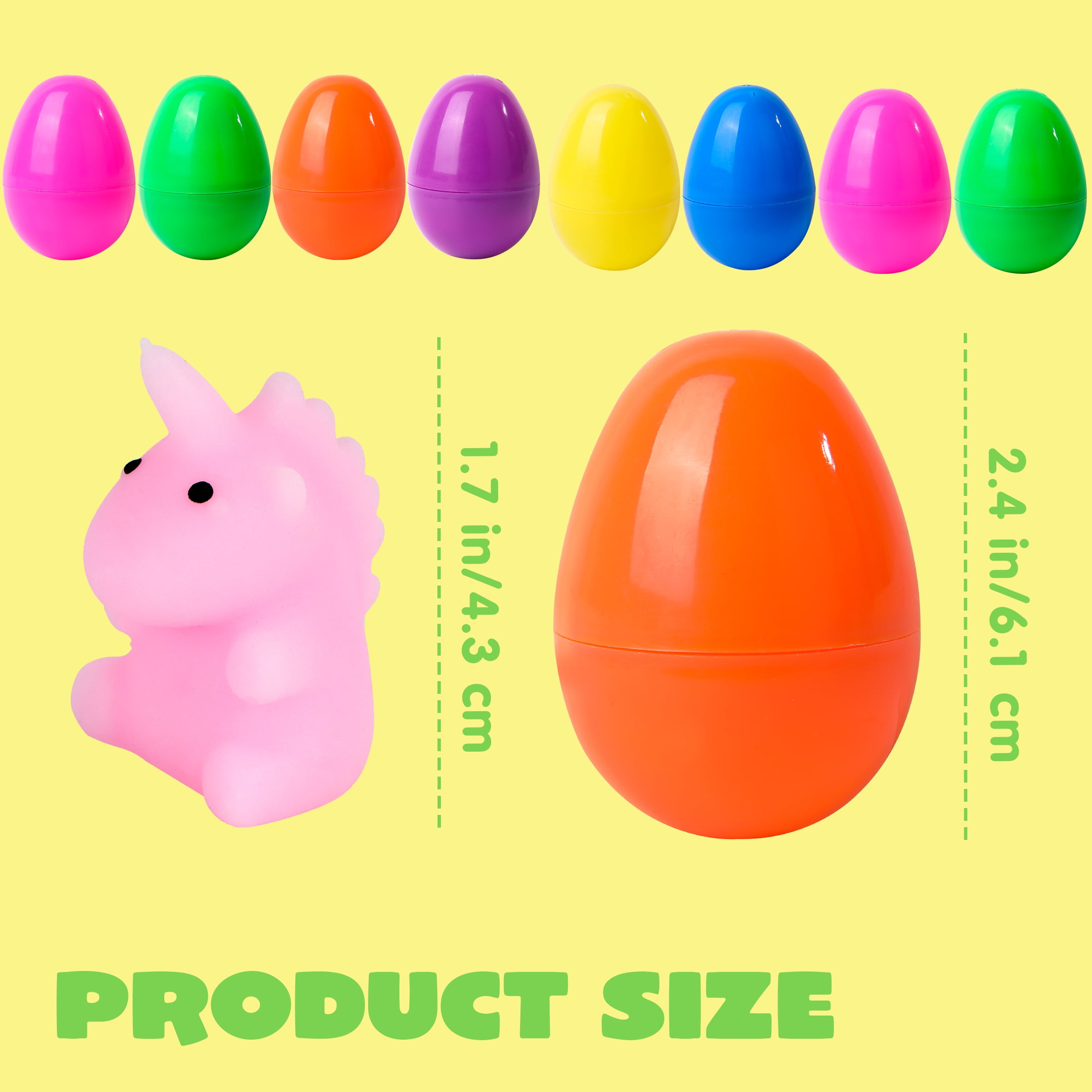 Joyfy 24 Pack Prefilled Easter Eggs with Toys,Mochi Squishy Small Toys for Easter Eggs,Stuffed Easter Baskets for Toddler Kids