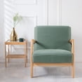 thumbnail image 3 of SUNICOL Stretch Armchair Slipcover with Zipper, Jacquard Spandex Wood Arm Chair Cover Protector, Elastic Removable Accent & Dining Chair Covers for Living Room, Home Decor, Green, 3 of 8