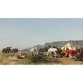 thumbnail image 2 of Alberto Pasini 14x10 Black Ornate Wood Framed Double Matted Museum Art Print Titled: An Arabic Camp, 2 of 5