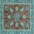 thumbnail image 1 of Ahgly Company Indoor Square Abstract Light Blue Modern Area Rugs, 7' Square, 1 of 4