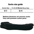 thumbnail image 2 of 12 Pairs Women's Cotton Solid Black Athletic Cushioned Ankle Quarter Socks Size 9-11, 2 of 6
