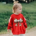 thumbnail image 2 of Girls Sequin Bow Rugby Print Casual Sweatshirt Clothes, 2 of 5