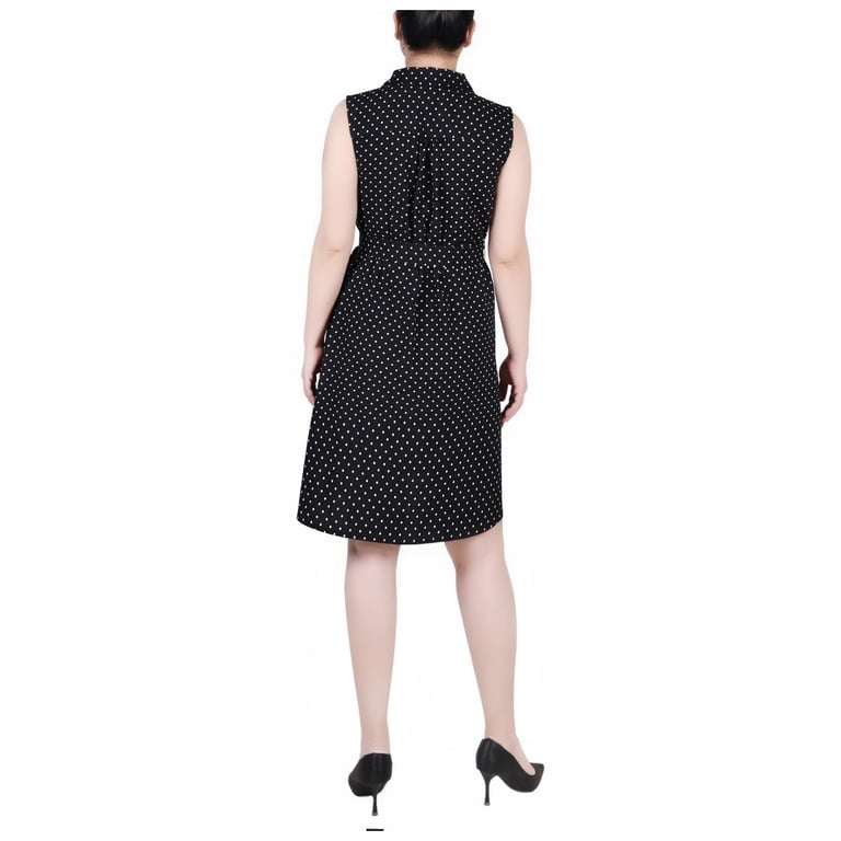 petite sleeveless shirt dress Karen Millen Petite Cotton Broderie Scalloped Hem Sleeveless Shirt Dress in Blue