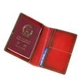thumbnail image 3 of Tachiuwa Real Leather Travel Cover Holder Document Bag Case Unisex Red, 3 of 7