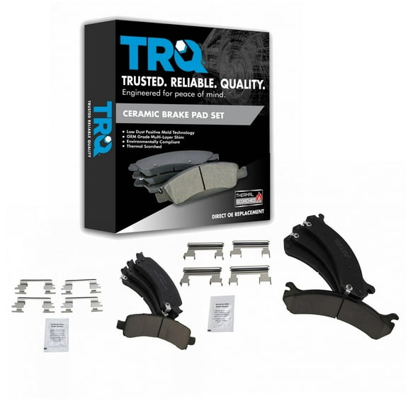 TRQ Front & Rear Ceramic Disc Brake Pad Kit for Savanna Express 2500 3500 Van BFA20109