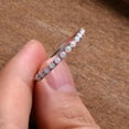 thumbnail image 5 of opal wedding band, fire opal ring, opal eternity band, october birthstone, anniversary gift for women, matching band, opal promise band, 5 of 5