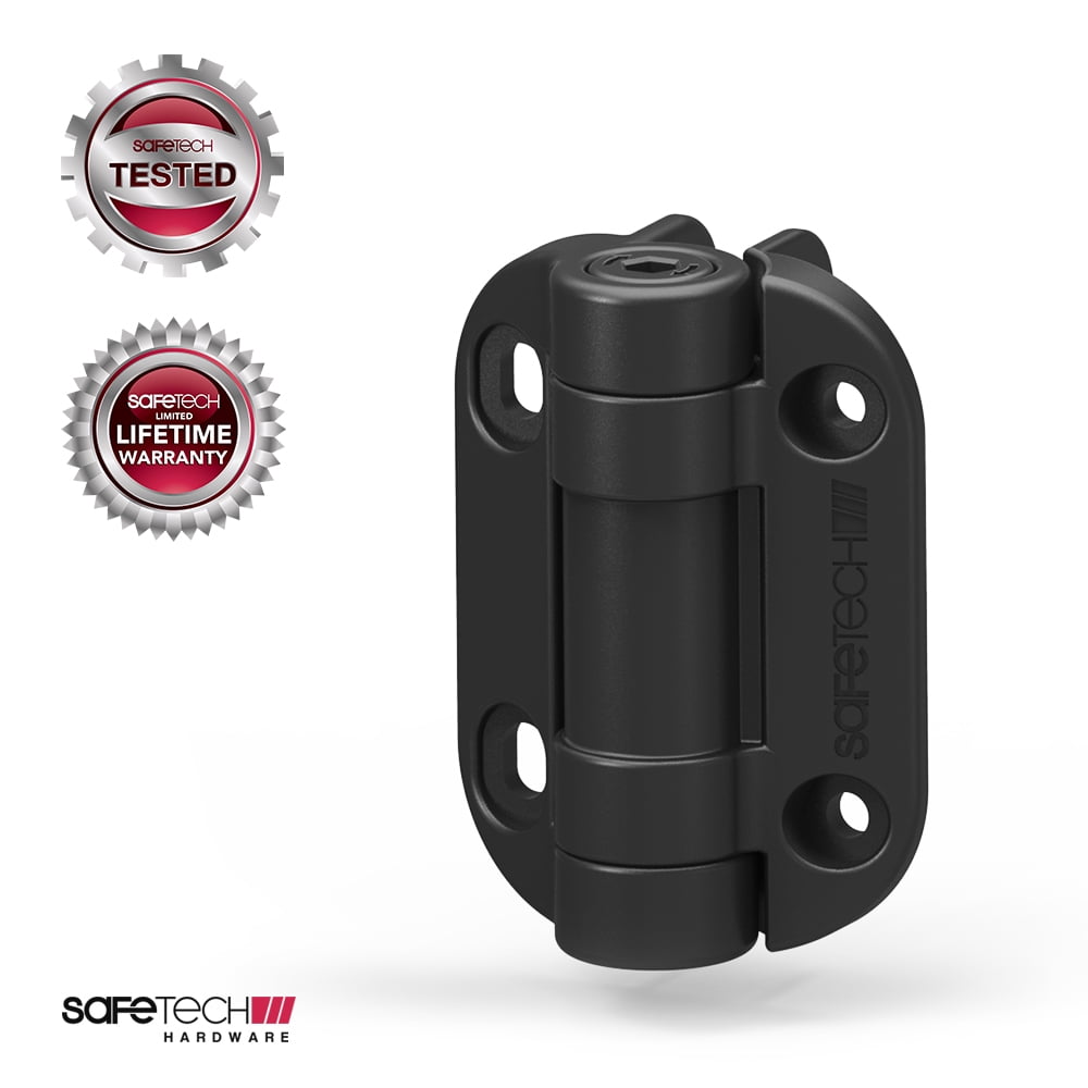 SHG90L SelfClosing Metal Gate Hinges (Black Pair)