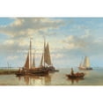 thumbnail image 3 of Abraham Hulk 24x17 Black Modern Framed Museum Art Print Titled - Sailing Boats on Rough Seas, 3 of 5