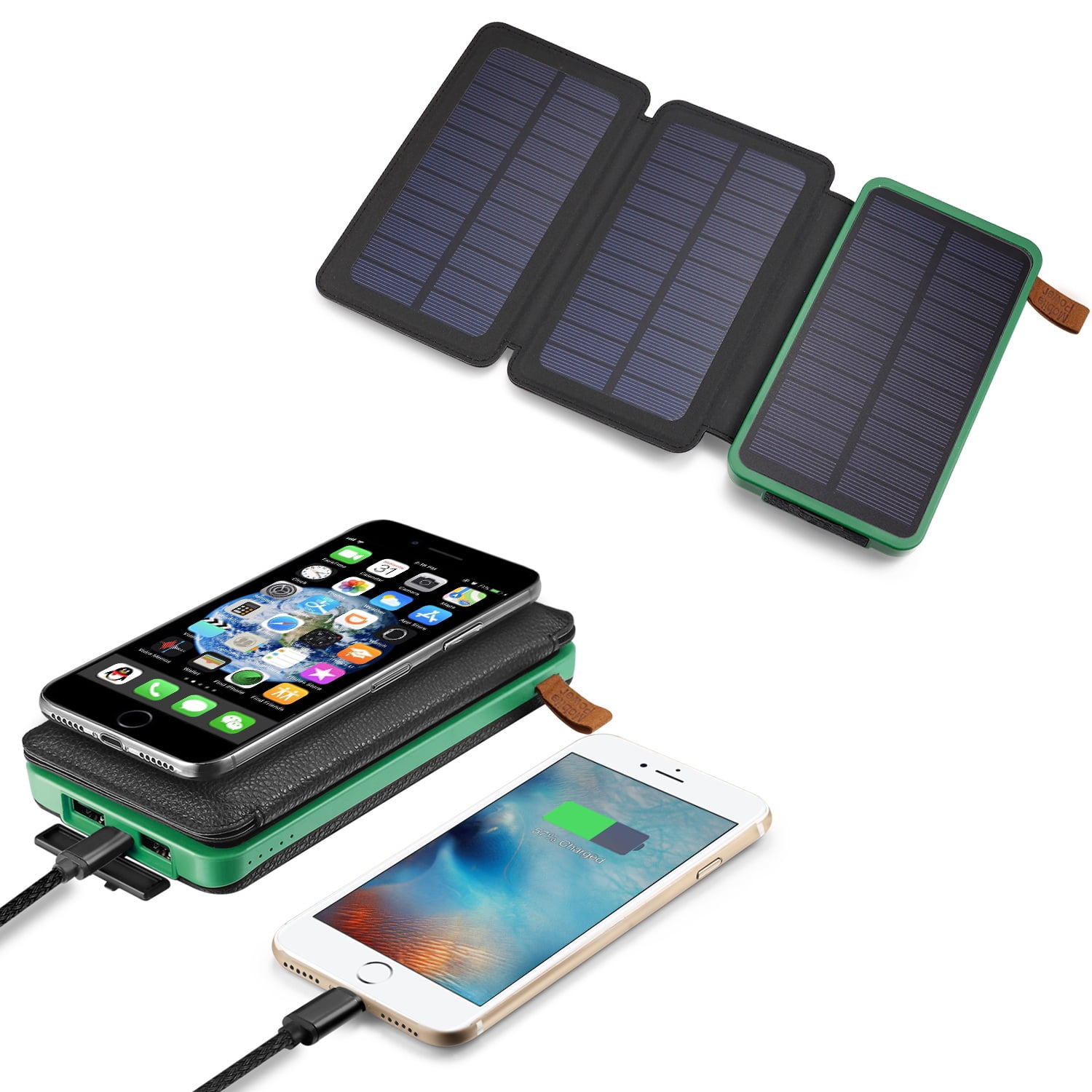 USB Solar Panel Folding Power Bank Outdoor Camping Hiking Battery Charger 219# 