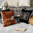 thumbnail image 6 of Sm:)e Black Boo Spooky Ghost Pumpkin Halloween Pillow Covers 18x18 Inch Set of 2, Cushion Covers for Sofa Home Decor, 6 of 8