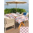 thumbnail image 5 of Outdoor Tablecloth with Umbrella Hole for Patio/Picnic/Party/Camping, 4th of July Waterproof Table Cloth Rectangle Table Cover Washable, Independence Day Floral Pink Striped (54"x 80"), 5 of 9