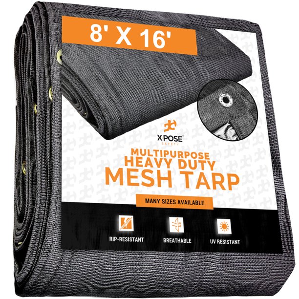 Xpose Safety Heavy Duty Mesh Tarp “Multipurpose Black Protective Cover with Air Flow Use for