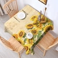 thumbnail image 2 of Beige Sunflower Handwriting Pattern Square Tablecloth,Waterproof Square Table Cover,Wipeable Spillproof Washable Table Cover for Home Kitchen Party Decor 52"x52"(132x132cm), 2 of 6