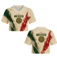 thumbnail image 5 of 2026 New Mexico Soccer Jersey Women for Fans, Mexican Jersey Soccer Crop Top, Jersey De Mexico V-Neck Short Sleeve Football Apparel Outdoor Training Daily T Shirt for Adult, 5 of 6