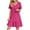 Hot Pink#01, variant on NXMZXB Plus Size Womens Summer Dresses Loose Fit Casual Midi Swing Dress Short Sleeve V Neck Ruffle Tiered Layered A-Line Flowy Beach Sundress 2025 Vacation Outfits Gray S