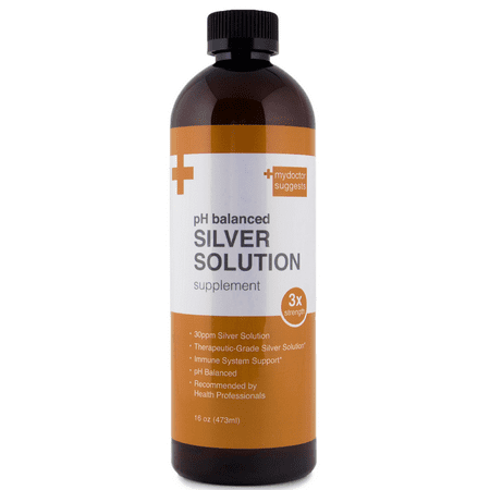 Colloidal Silver Liquid Solution Triple Strength pH Balanced 30ppm - 16 oz bottle of Immune