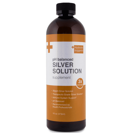 Insure Immune Support Liquid - Colloidal Silver Liquid Solution Triple Strength pH Balanced 30ppm - 16 oz bottle of Immune support