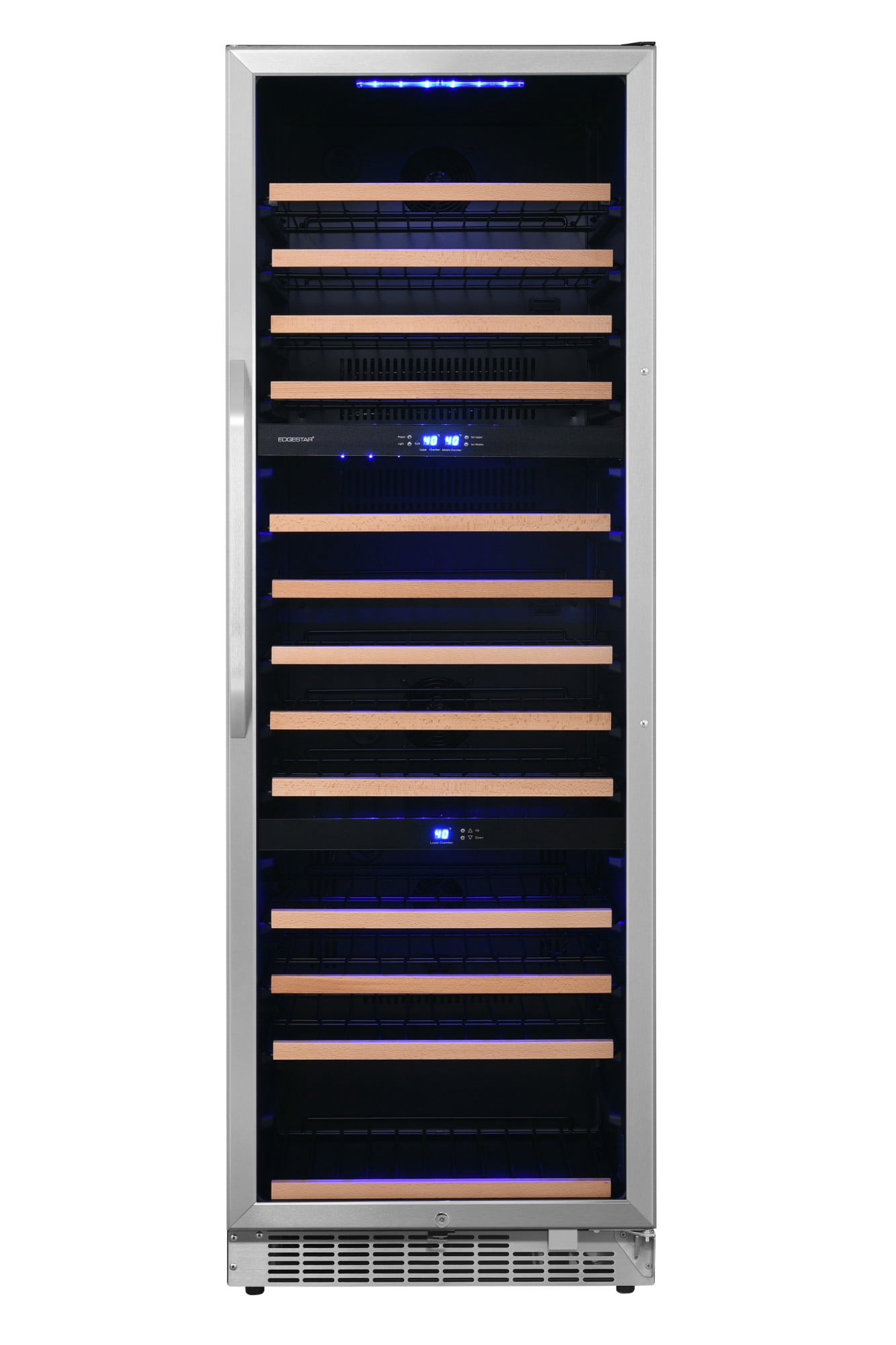 Edgestar Cwr1432tz 24" Wide 131 Bottle Capacity Built-In Triple Zone Wine Cooler -