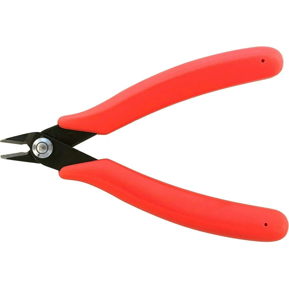 The Beadsmith Heavy Duty Side Cutter, 5 inches (127mm) with red Comfort Grip Handle and no Spring, Tool for Jewelry Making, Electronics or Micro Mechanics