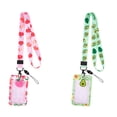 thumbnail image 1 of 3 piezas de cordón de frutas con porta credencial, porta credencial de cuello con cierre de langosta giratorio para porta credencial de identificación, credencial de estudiante, llavero, tarjeta de, 1 of 5
