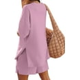 thumbnail image 4 of YATELLE Womens Shorts Sets 2 Piece Outfits Summer 2025 Half Sleeve Crew Neck Cotton Lounge Sets Matching Clothing, 4 of 6