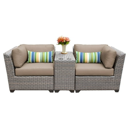 Sears 10 Piece Patio Set TK Classics Florence Wicker 3 Piece Patio Conversation Set with 2 Sets of Cushion Covers ()