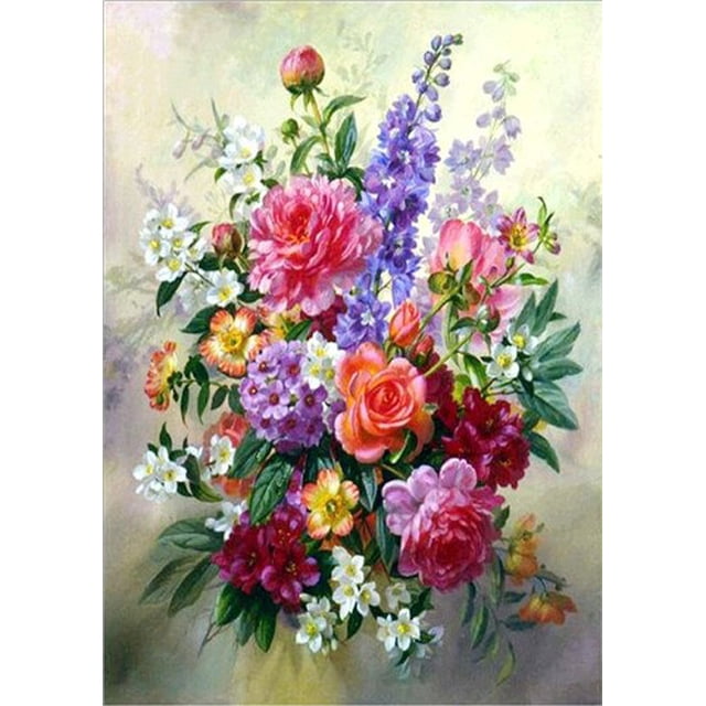 5D DIY diamante pintura florero Cruz puntada Kit taladro completo bordado mosaico Rosa arte imagen de diamantes de imitación regalo Decoración Tan Jianjun unisex