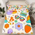 thumbnail image 2 of Homewish Purple Ice Cream Queen Sheet Sets,Cartoon Mushroom Flat Sheet,Cute Daisy Sweet Strawberry Queen Fitted Sheet For Girls Kids,Luxury Bedroom Decor,4pcs, 2 of 7